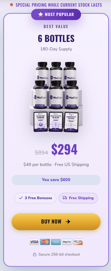 MindSave 6 bottle package
